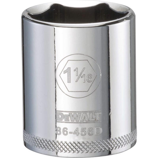 DeWalt 1-1/16 in. X 1/2 in. drive SAE 6 Point Socket 1 pc