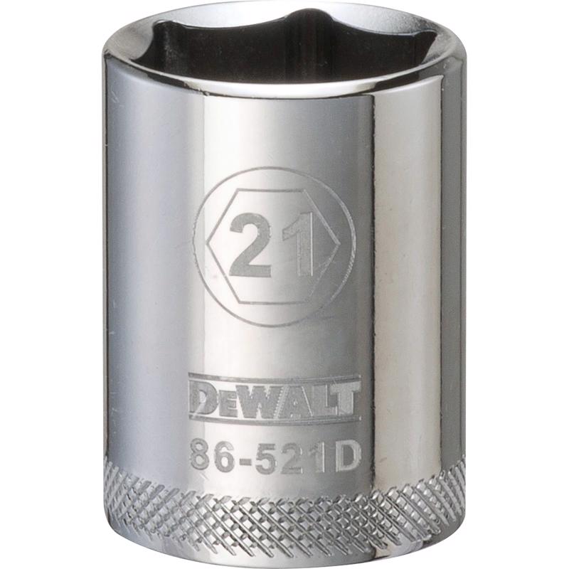 DeWalt 21 mm X 1/2 in. drive Metric 6 Point Socket 1 pc