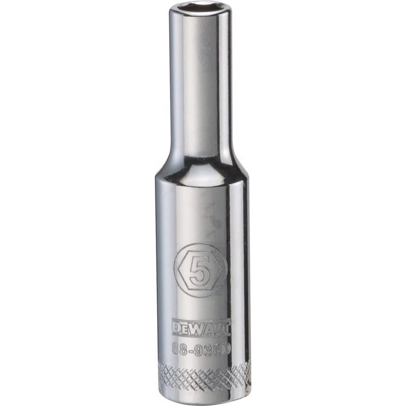 DeWalt 5 mm X 1/4 in. drive Metric 6 Point Deep Socket 1 pc