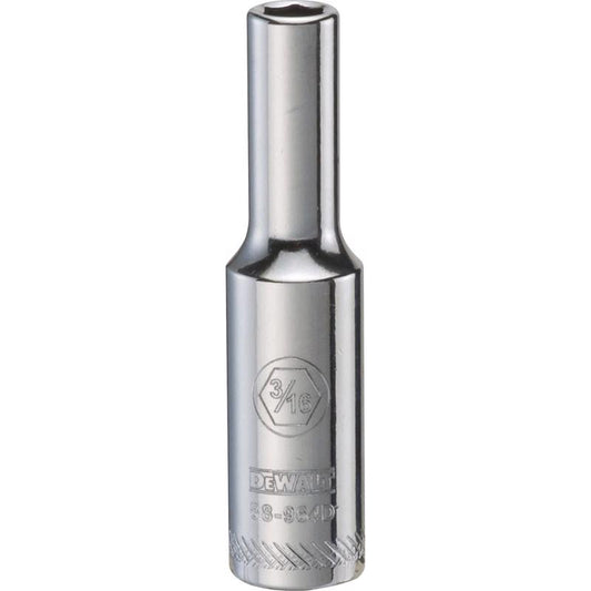 DeWalt 3/16 in. X 1/4 in. drive SAE 6 Point Deep Socket 1 pc