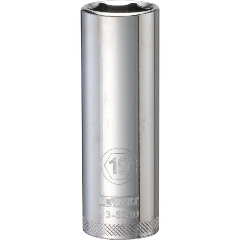 DeWalt 19 mm X 1/2 in. drive Metric 6 Point Deep Socket 1 pc
