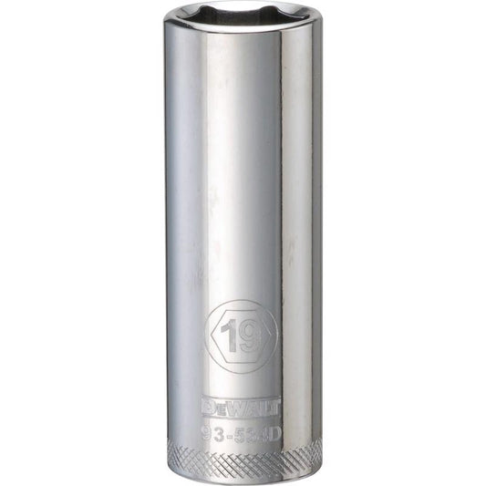 DeWalt 19 mm X 1/2 in. drive Metric 6 Point Deep Socket 1 pc