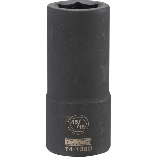 DeWalt 15/16 in. X 3/4 in. drive SAE 6 Point Deep Impact Socket 1 pc