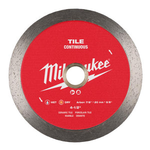 Milwaukee 4-1/2 in. D X 7/8-5/8 in. Continuous Tile Diamond Saw Blade 49-93-9504 1 pk
