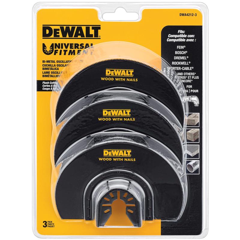 DEWALT 1-3/4 in. W Bi-Metal Semi-Circle Flush Cut Blade 3 pk