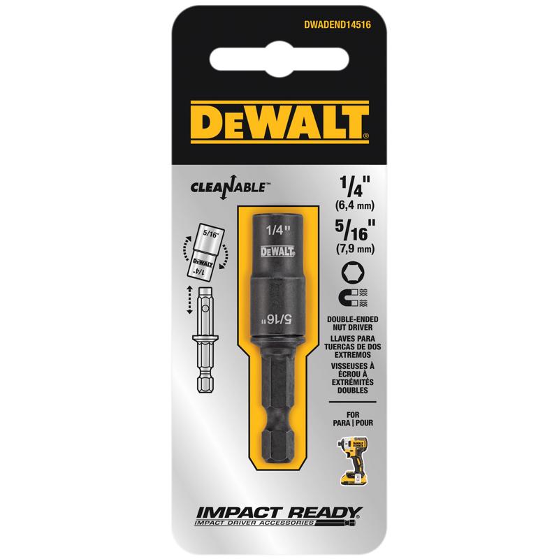 DEWALT 1/4,5/16 in. X 2 in. L Black Oxide Double-Ended Nut Driver 2 pc