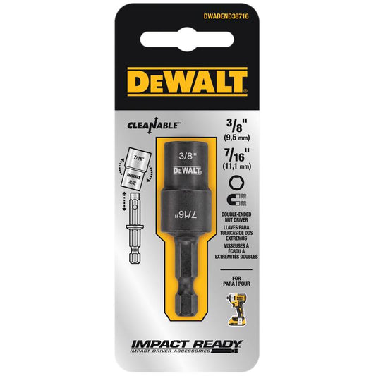 DEWALT Impact Ready 3/8,7/16 in. X 2 in. L Black Oxide Double-Ended Nut Driver 2 pc