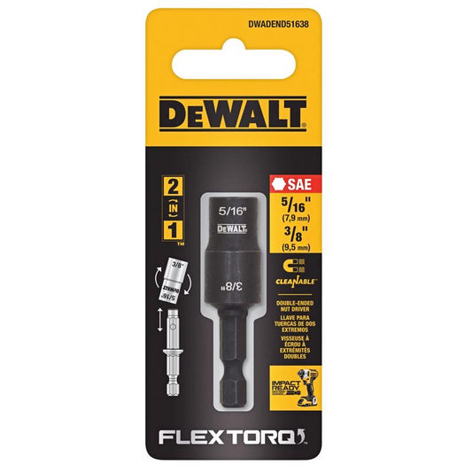 DEWALT Flextorq 5/16,3/8 in. X 2 in. L Black Oxide Double-Ended Nut Driver 2 pc