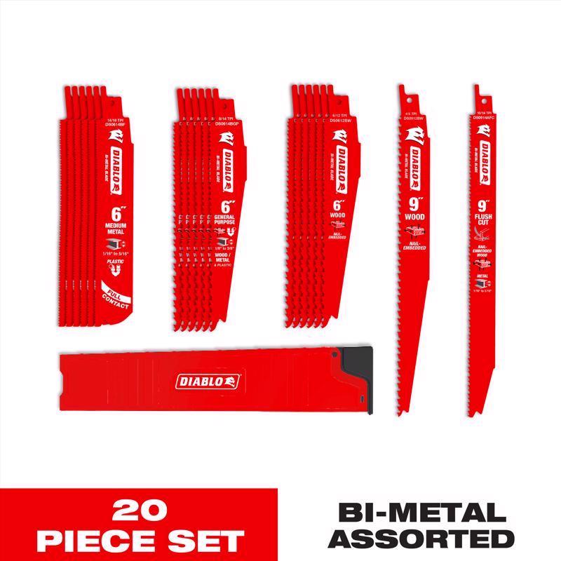 Diablo Bi-Metal Demolition Reciprocating Saw Blade Set 20 pc