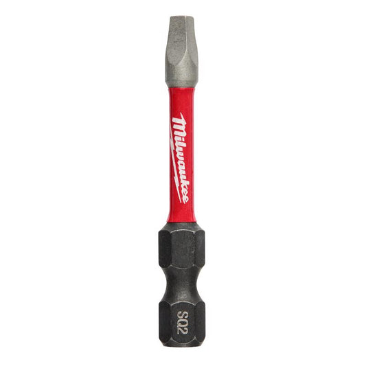 Milwaukee Shockwave Square Recess SQ2 X 2 in. L Power Bit Alloy Steel 25 pc