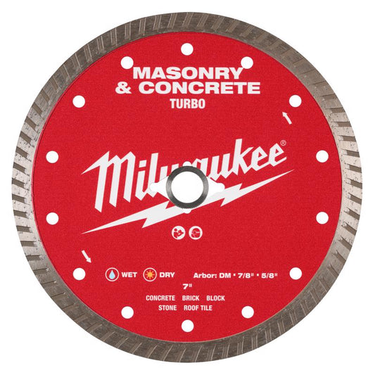 Milwaukee 7 in. D X 5/8 and 7/8 in. Steel/Diamond Matrix Diamond Saw Blade 1 pk