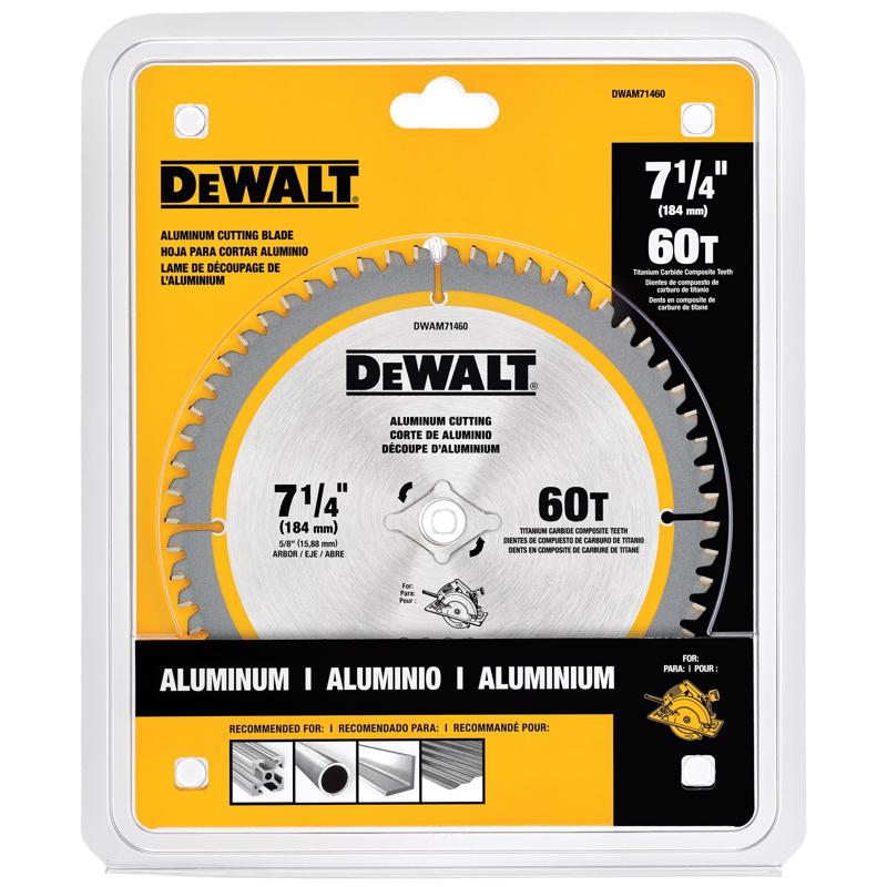 DEWALT 7-1/4 in. D X 5/8 in. Titanium/Carbide Circular Saw Blade 60 teeth 1 pk