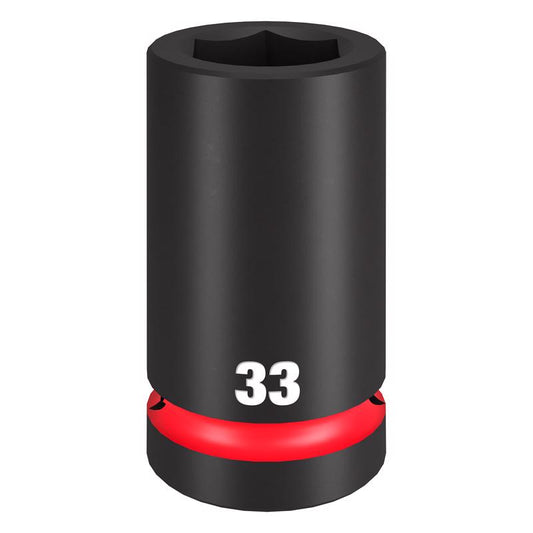 Milwaukee 33 mm X 1 in. drive Metric 6 Point Deep Socket 1 pc