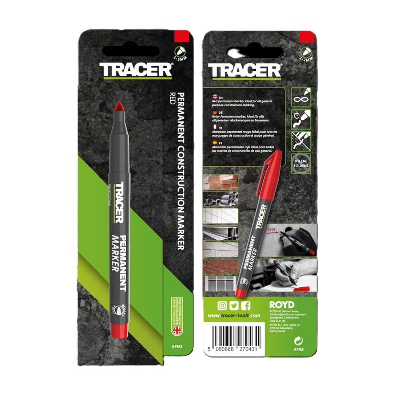 Tracer 6 in. L Permanent Marker Red 1 pc