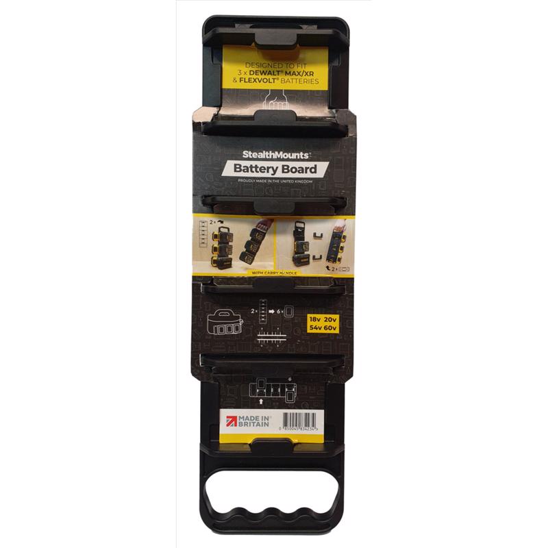 StealthMounts DeWalt MAX/XR and FlexVolt Battery Rack Black