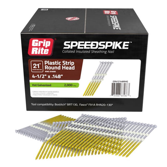 Grip-Rite 4-1/2 in. Framing Steel Nail Full Round Head 2000 pc