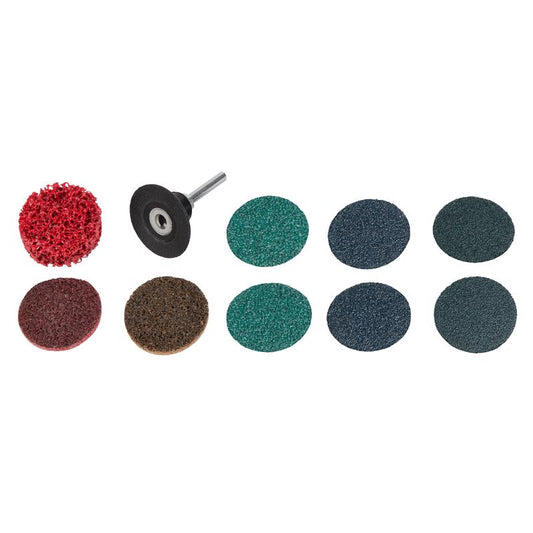 Milwaukee 2 in. Aluminum Oxide Center Mount Sanding Disc Kit Assorted Grit 10 pk