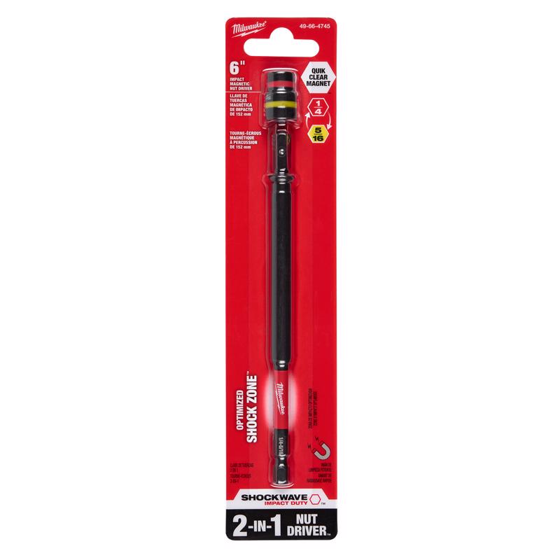 Milwaukee Shockwave 6 in. L Steel 2-in-1 Magnetic Nut Driver 1 each