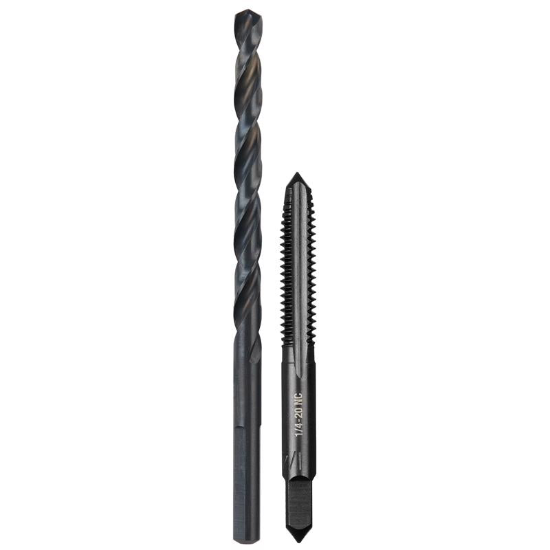 Milwaukee SAE 1/4-20 NC Straight Flute Plug Tap & #7 Drill Bit