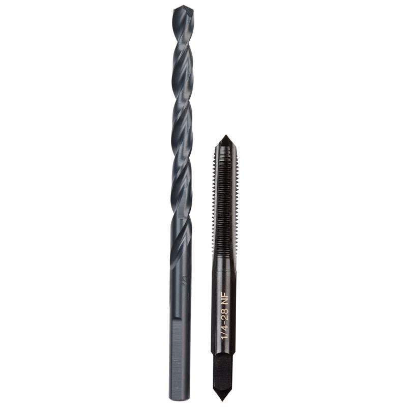 Milwaukee SAE 1/4-28 NF Straight Flute Plug Tap & #3 Drill Bit