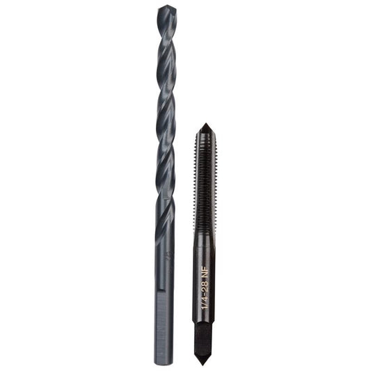 Milwaukee SAE 1/4-28 NF Straight Flute Plug Tap & #3 Drill Bit
