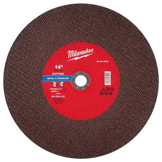 Milwaukee 14 in. D X 1 in. X 1/8 in. thick Metal Cut-Off Wheel 1 pc