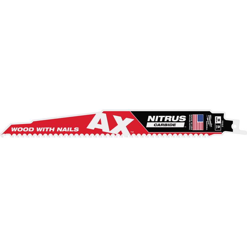 Milwaukee Nitrus 9 in. Carbide Reciprocating Saw Blade 5 TPI 1 blade