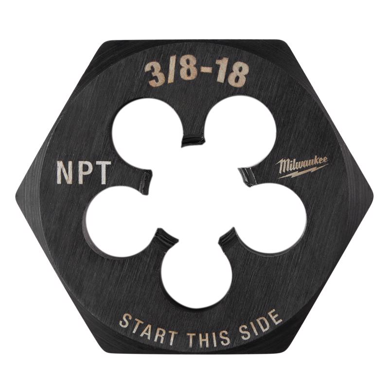 Milwaukee SAE 3/8-18 NPT in. 2-1/6' Hex Threading Die