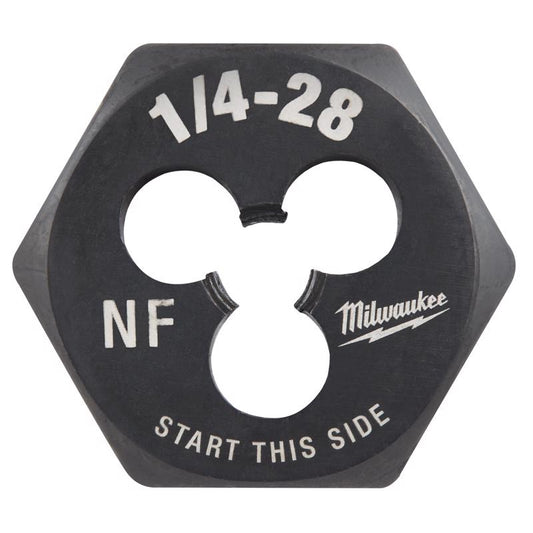 Milwaukee SAE 1/4-28 NF 1' Hex Threading Die