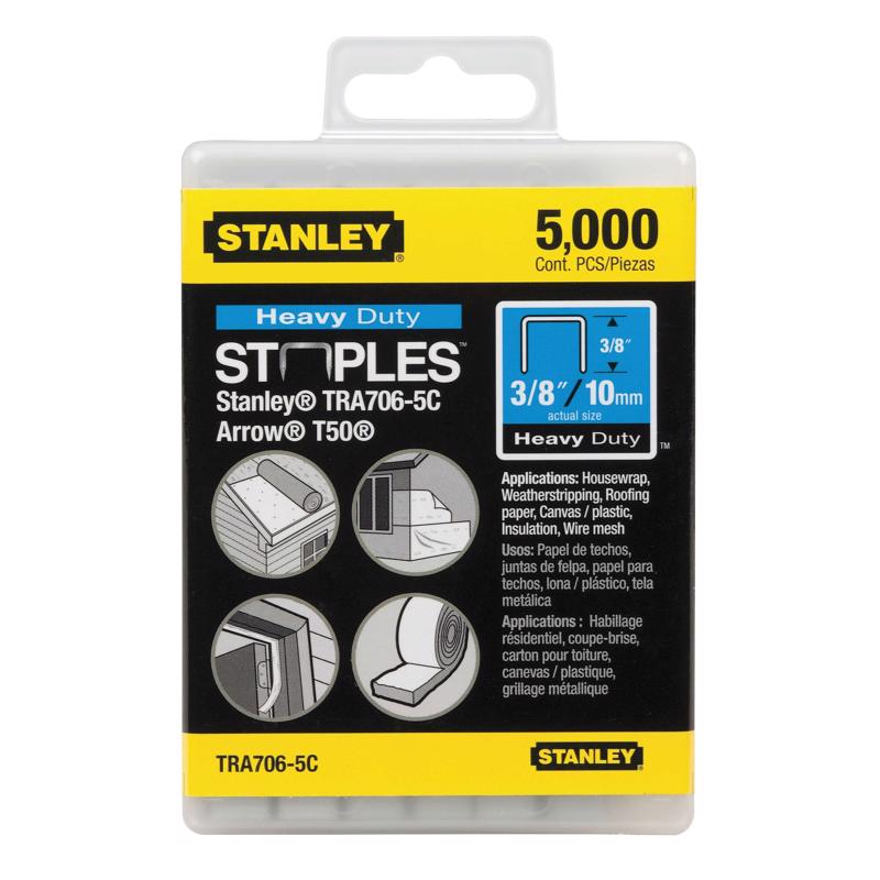 STANLEY T50 3/8 in. W Narrow Crown Heavy Duty Staples 5000 pk