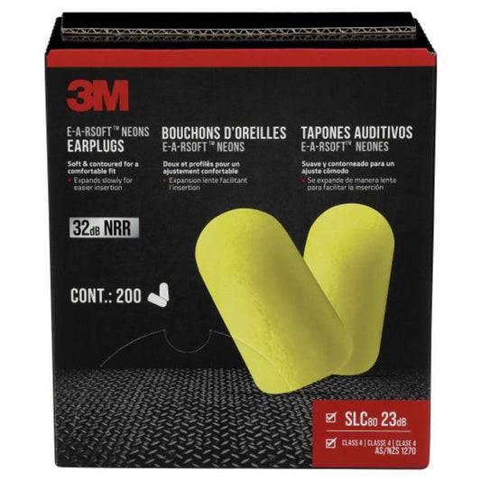 3M 32 dB Foam Earplugs Yellow 100 pair