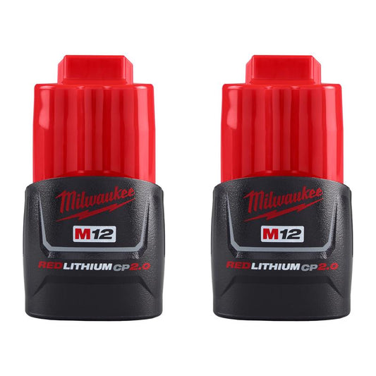 Milwaukee M12 REDLITHIUM 2 Ah Lithium-Ion Battery 2 pc