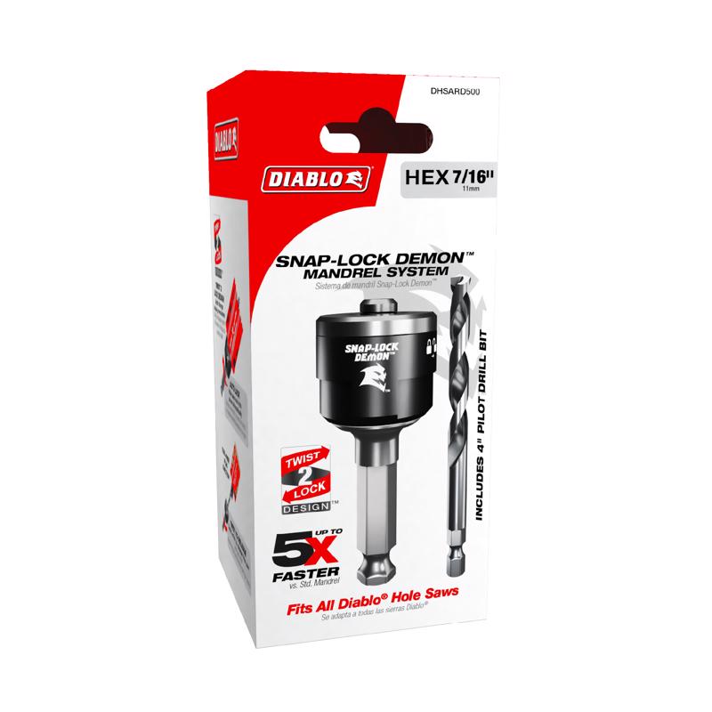 Diablo Snap-Lock Demon Hole Saw Mandrel 1 pc