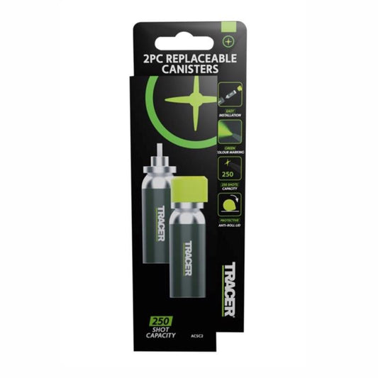 Tracer TrueShot 1 oz Hi-Visibility Replacement Chalk Canister Fluorescent Green 2 pk