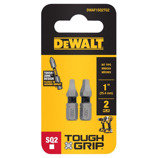 DeWalt Toughgrip Square 1 in. L Screwdriver Bit S2 Tool Steel 2 pk