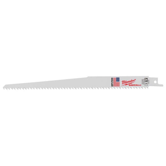 Milwaukee Sawzall 9 in. Bi-Metal Clean Wood Reciprocating Saw Blade 6 TPI 5 pk