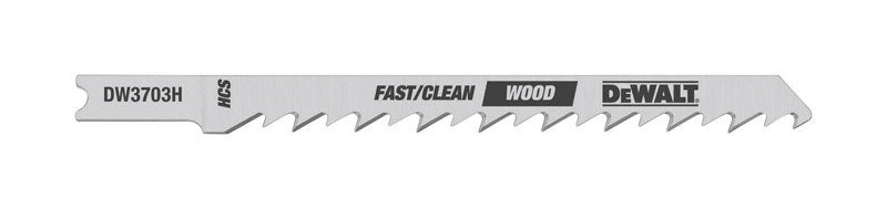 DEWALT 4 in. High Carbon Steel U-Shank Jig Saw Blade 6 TPI 5 pk
