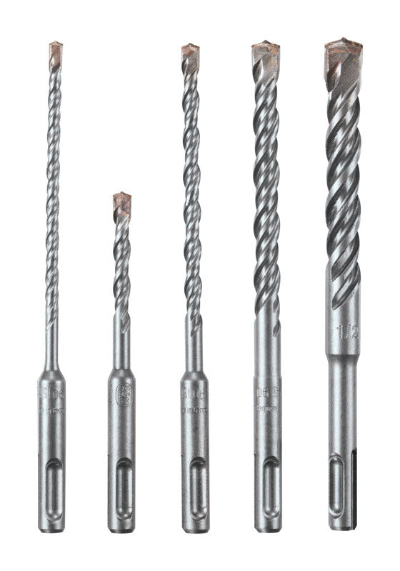 Bosch Bulldog Assorted Carbide Tipped SDS-plus Hammer Bit Set SDS-Plus Shank 5 pc