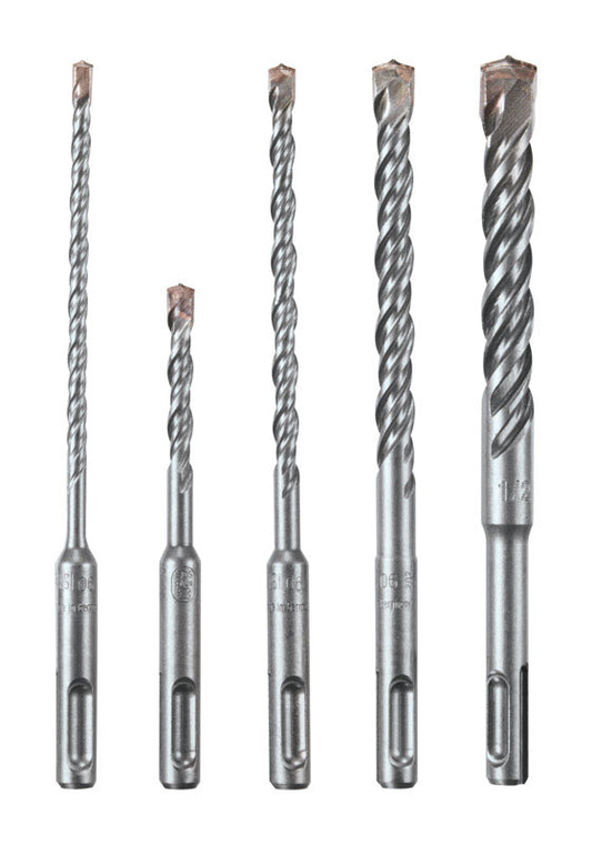 Bosch Bulldog Assorted Carbide Tipped SDS-plus Hammer Bit Set SDS-Plus Shank 5 pc