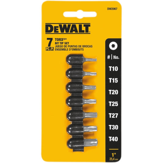 DeWalt Star Assorted X 1 in. L Insert Bit Set Heat-Treated Steel 7 pc