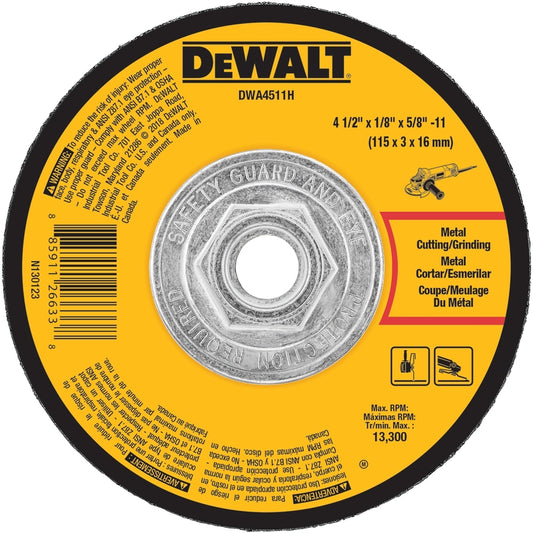 DeWalt 4-1/2 in. D X 5/8 in. X 1/8 in. thick Metal Grinding Wheel 1 pc