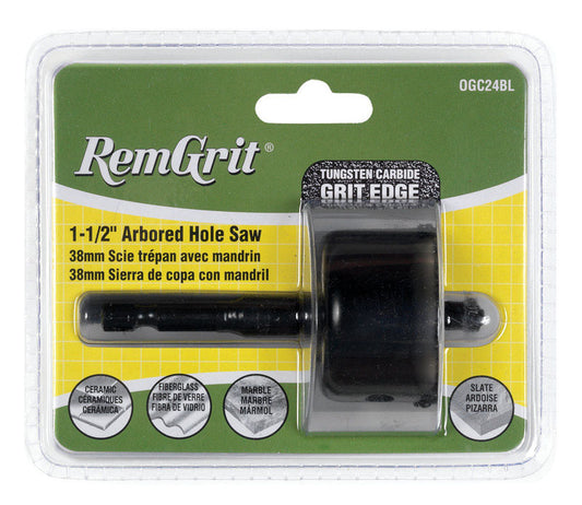 Disston RemGrit 1-1/2 in. Carbide Grit 7/8 in. L X 1/4 in. D Hole Saw Arbor Included