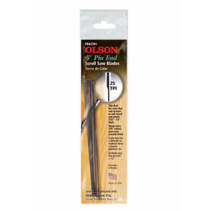 Olson 5 in. Carbon Steel Scroll Saw Blade 25 TPI FR42701 6 pk
