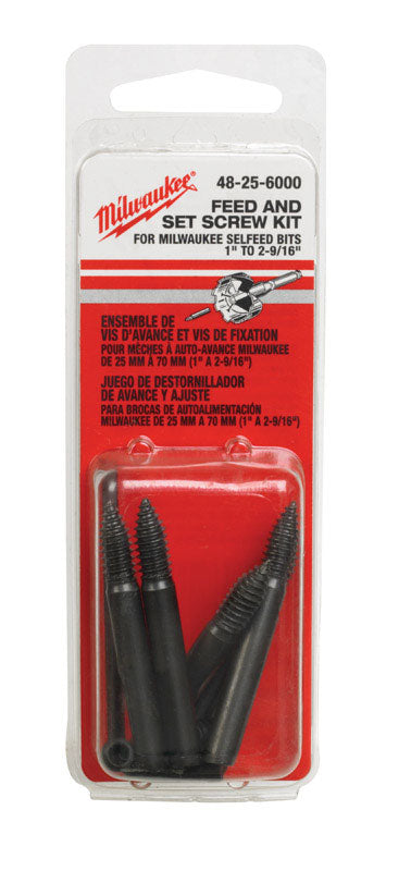 Milwaukee Switchblade Assorted Carbon Steel Feed and Set Screw Accessory Set Hex Shank 9 pc