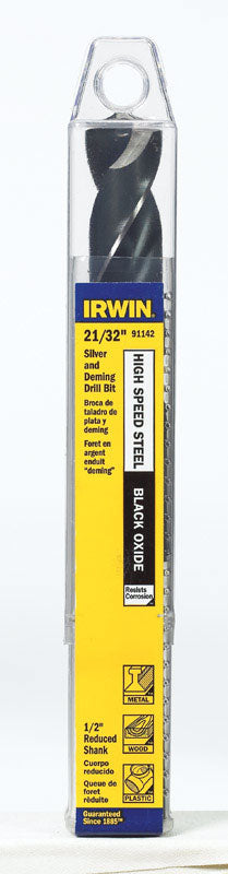 IRWIN 21/32 in. X 6 in. L High Speed Steel Drill Bit Straight Shank 1 pc
