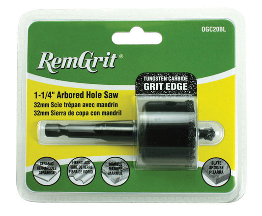 Disston 1-1/4 in. Carbide Grit 1/4 in. D Hole Saw Arbor Arbor Included