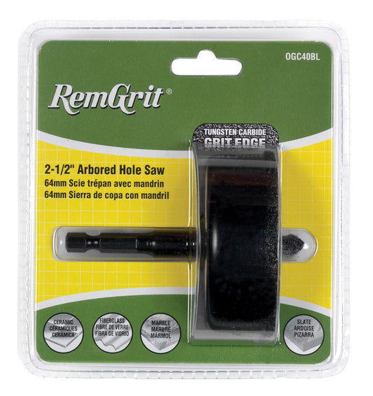 Disston RemGrit 2-1/2 in. Carbide Grit 7/8 in. L X 1/4 in. D Hole Saw Arbor Included