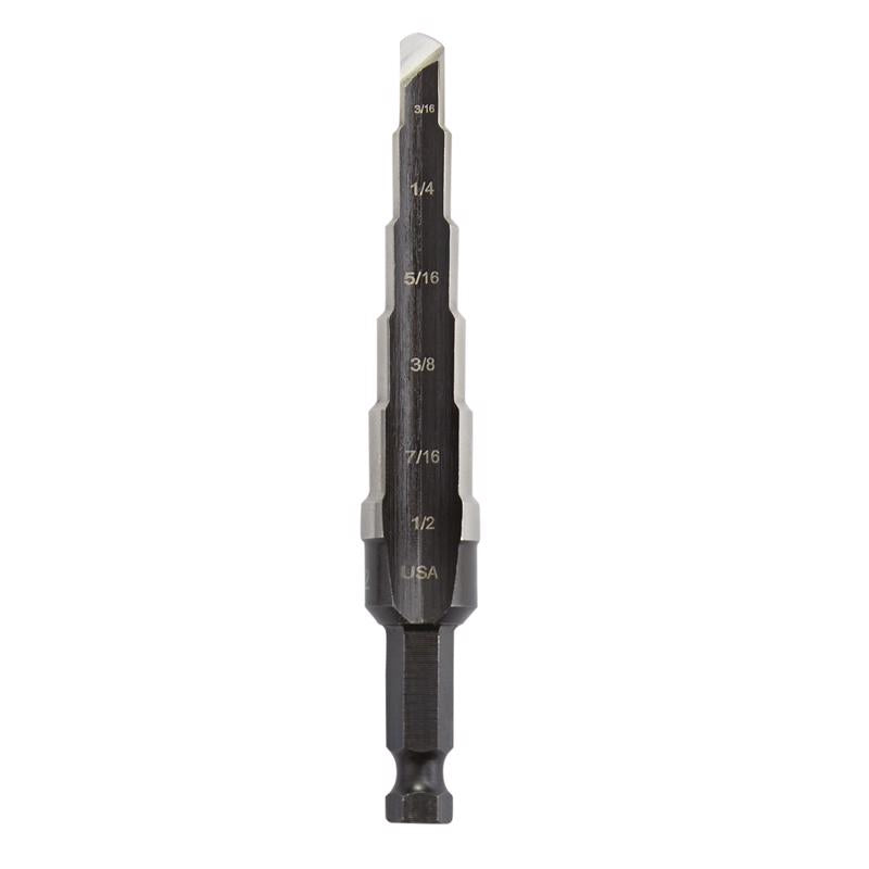 IRWIN Unibit 3/16 - 1/2 in. X 6 in. L High Speed Steel Step Drill Bit Square Shank 1 pc