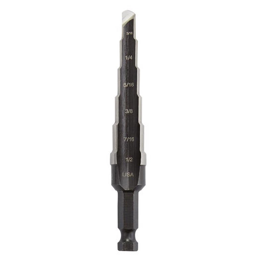 IRWIN Unibit 3/16 - 1/2 in. X 6 in. L High Speed Steel Step Drill Bit Square Shank 1 pc