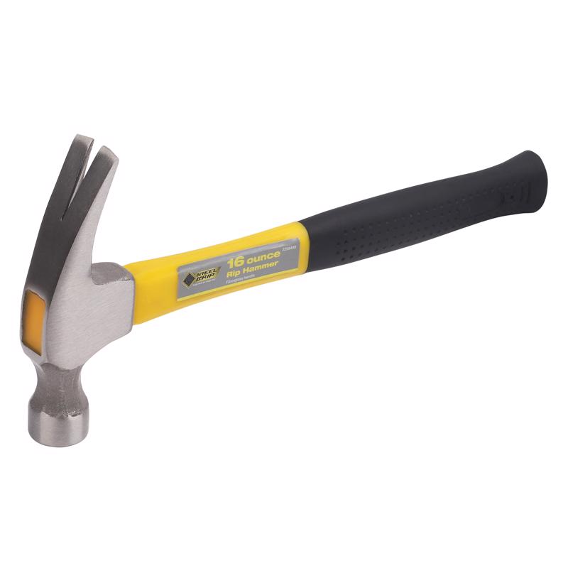 Steel Grip 16 oz Smooth Face Rip Hammer Fiberglass Handle